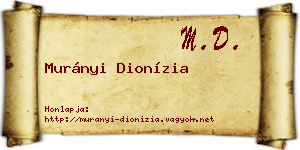 Murányi Dionízia névjegykártya
